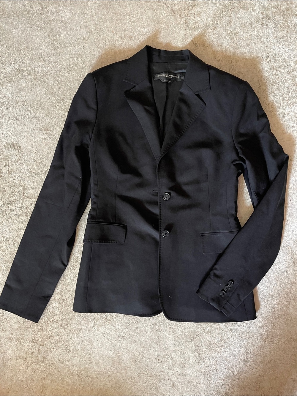 Adrienne Bittadini Black Wool Women's Two-Button Blazer